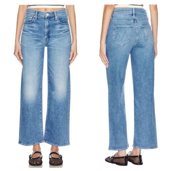 MOTHER Denim - MOTHER High-Rise Wide Leg Jeans in Light Blue Denim (Mediterranean Muse)